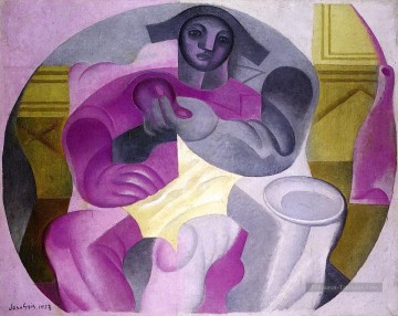 assis arlequin 1923 Juan Gris Peinture à l'huile